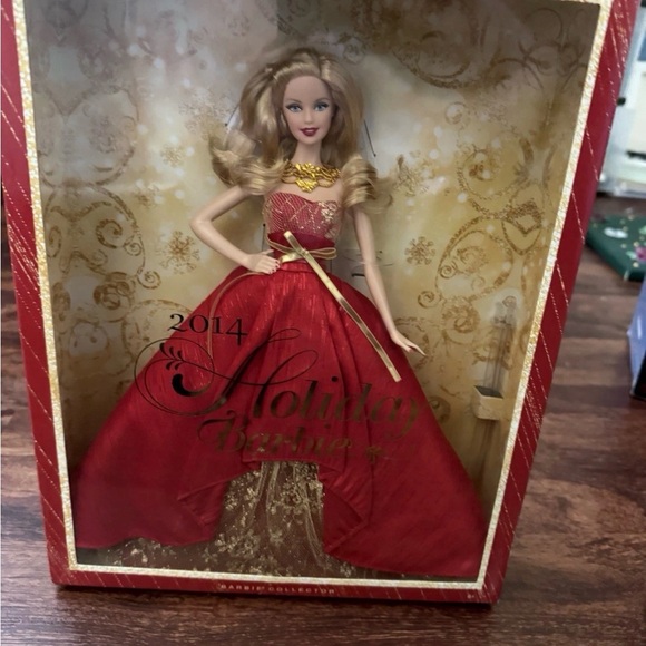 Holiday Barbie Doll Mattel 2014 Red & Gold Dress Collector Edition New